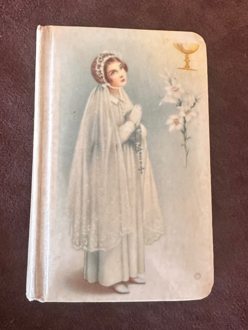 Vintage 1930s-40s Celluloid Cover Catholic Miniature Prayer Book with Crucifix